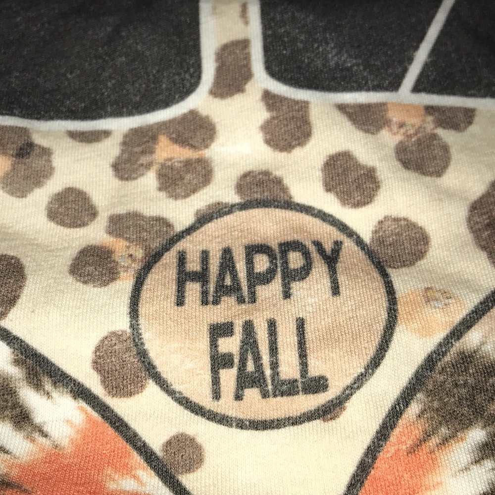 Fall Leopard floral VW Bus short sleeve T-shirt hippie boho brown beige NWT - Picture 4 of 10